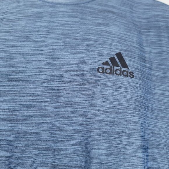 Adidas Men's Blue Aeroready Heather Crew-Neck Casual T-Shirt Size S - Picture 4 of 7
